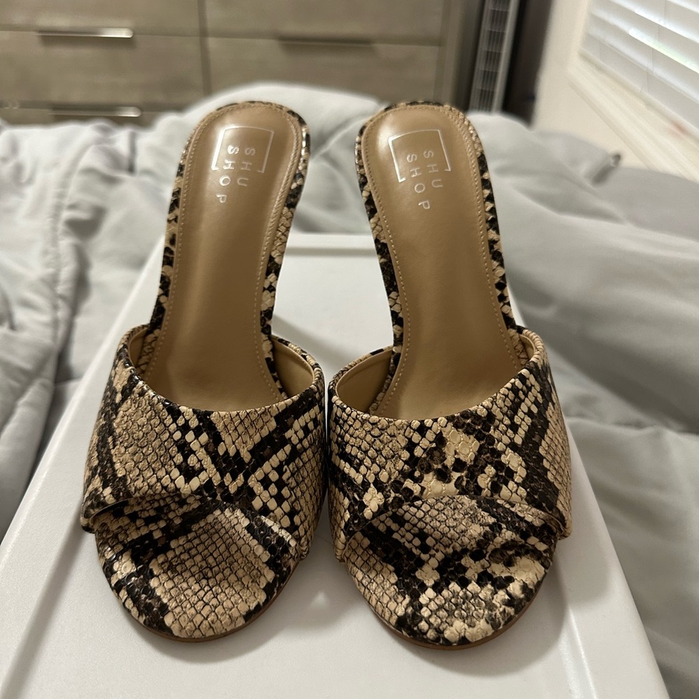 Snake print sandals